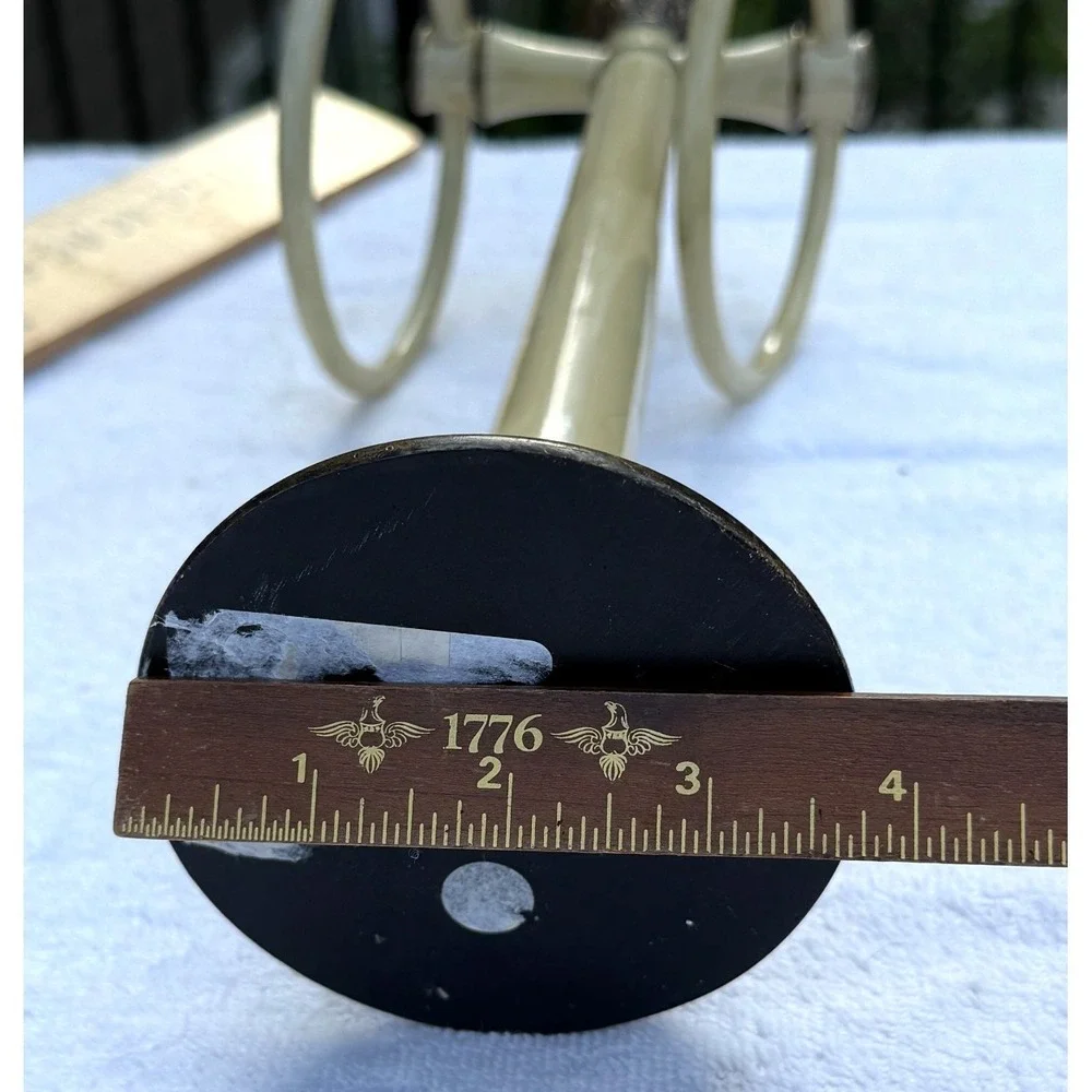 Vintage Hamilton Lucite Marble Look Towel Tree Bronze Tone Dual Ring Holder 13